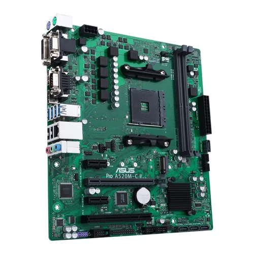 Asus Alaplap - AMD PRO A520M-C II/CSM AM4 (A520, 2xDDR4 4866MHz, 1xGBE LAN, 1xM.2, HDMI/DP/DVI/D-sub)