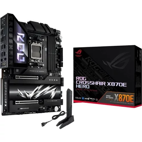 Asus Alaplap - AMD ROG CROSSHAIR X870E HERO AM5 (X870, ATX, 4xDDR5 8600+MHz, 4xSATA3, 5x M.2, HDMI+2xUSB4)