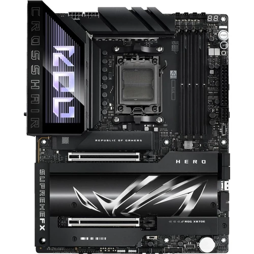 Asus Alaplap - AMD ROG CROSSHAIR X870E HERO AM5 (X870, ATX, 4xDDR5 8600+MHz, 4xSATA3, 5x M.2, HDMI+2xUSB4)
