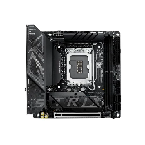 Asus Alaplap - Intel ROG STRIX B860-I GAMING WIFI s1851 (B860, 2xDDR5 9066+MHz, 4xSATA3, 2xM.2, HDMI+DP+Thunderbolt4)