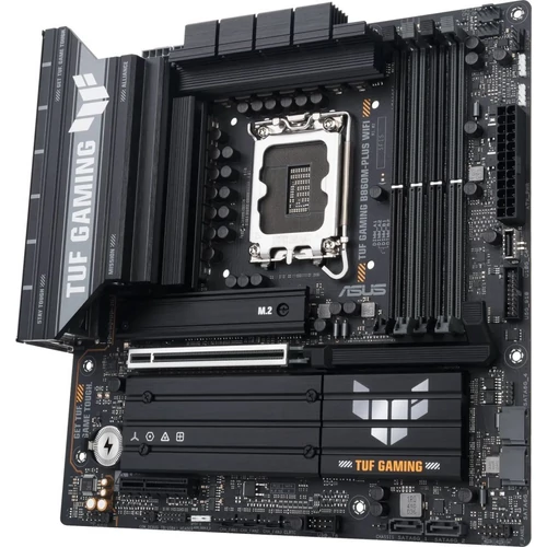 Asus Alaplap - Intel TUF GAMING B860M-PLUS WIFI s1851 (B860, 4xDDR5 8800+MHz, 4xSATA3, 3xM.2, HDMI+DP+USB-C)