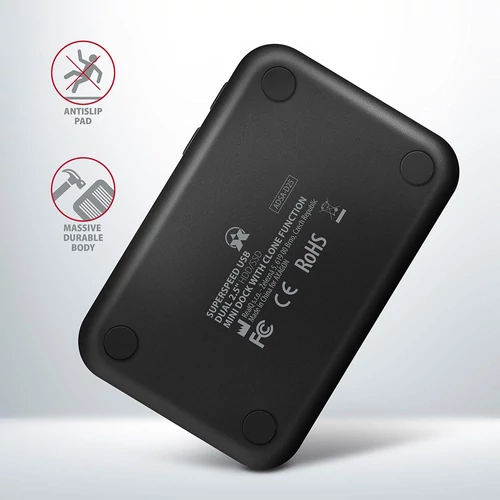 Axagon ADSA-D25 USB 3.2 Gen1 SATA fekete dual dokkoló állomás