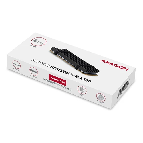 Axagon CLR-M2L6 alumínium passzív hűtő M.2 SSD-hez