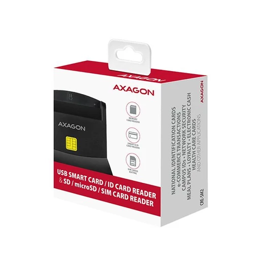 Axagon CRE-SM2 USB 2.0 Smart / ID / SD / MicroSD / SIM kártyaolvasó