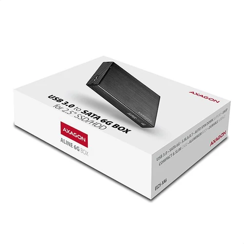 Axagon EE25-XA6 USB 3.0 fekete külső alumínium HDD/SSD ház