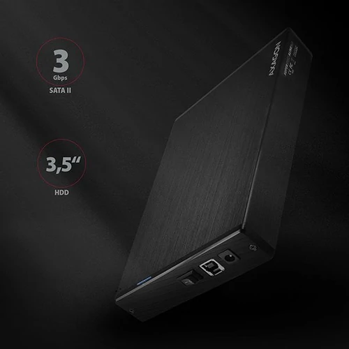 Axagon EE35-XA3 USB 3.0 fekete külső alumínium 3,5