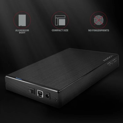 Axagon EE35-XA3 USB 3.0 fekete külső alumínium 3,5