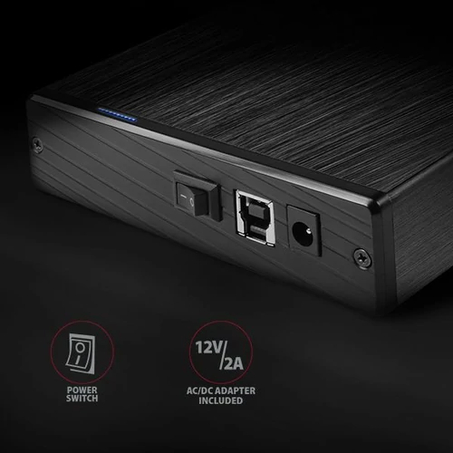 Axagon EE35-XA3 USB 3.0 fekete külső alumínium 3,5