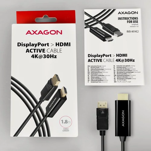 Axagon RVD-HI14C2 Displayport - HDMI 1.4 kábel
