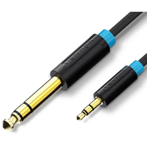 KÁBEL 6.5mm jack/M -> 3.5mm M Audio kábel 5m, fekete,Vention