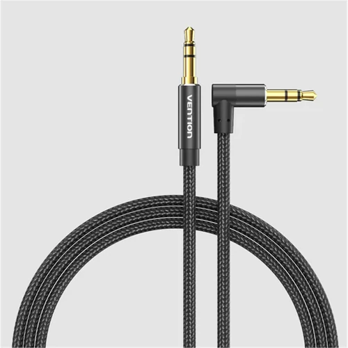 KÁBEL 3.5mm jack/M ->  3.5mm jack jobbos/M, 2m, Vention