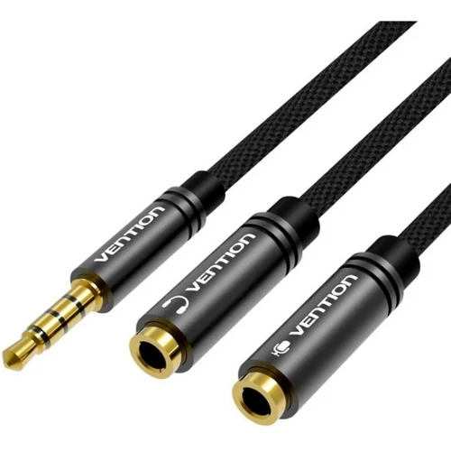 KÁBEL 3.5mm jack/M -> 2*3.5mm jack/F, (stereo), 0,3m,Vention