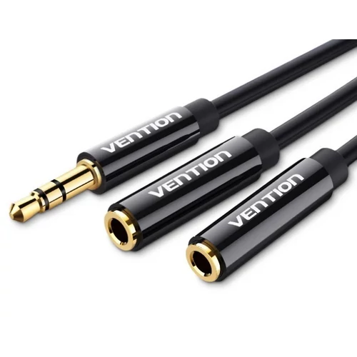 KÁBEL 3.5mm jack/M -> 2*3.5mm jack/F, 0,3m (ABS), Vention