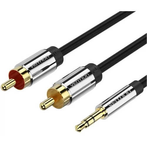 KÁBEL 3.5mm jack/M -> 2*RCA/M, 1m, (audio), Vention