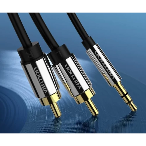 KÁBEL 3.5mm jack/M -> 2*RCA/M, 5m, (audio), Vention