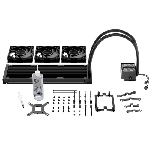 Be Quiet! CPU Water Cooler - SILENT LOOP 3 360mm Black (3x120mm, csatlakozó: 3pin, cső hossza: 400mm, fekete)