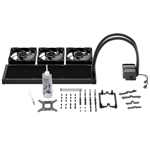 Be Quiet! CPU Water Cooler - SILENT LOOP 3 420mm Black (3x140mm, csatlakozó: 3pin, cső hossza: 400mm, fekete)