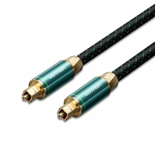 KÁBEL Toslink optikai, 5m, (audio,réz, szövet, zöld),Vention