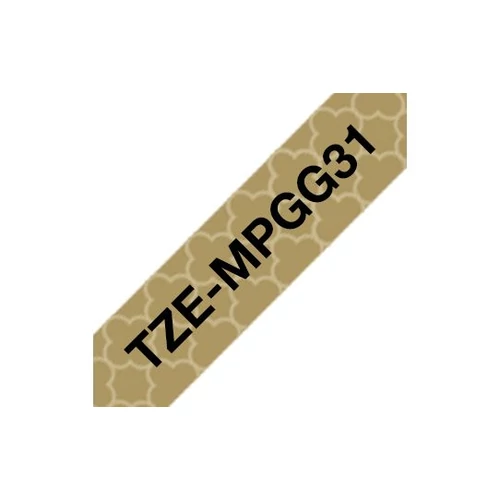 Brother TZe-MPGG31 laminált P-touch szalag (12mm) Black on Gold Mint - 4m