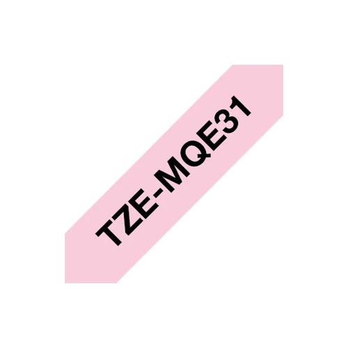 Brother TZe-MQE31 laminált P-touch szalag (12mm) Black on Pastel Pink - 4m
