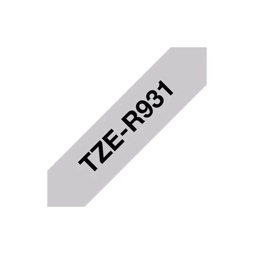 Brother TZe-R931 selyem szövet P-touch szalag (12mm) Black on Silver - 4m