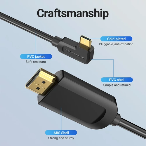 KÁBEL USB-C -> HDMI, 1,5m, (jobbos),  Vention