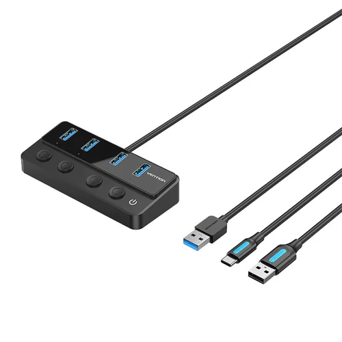 HUB USB-A 3.0 -> USB 3.0x4+USB-C, 1m, Vention