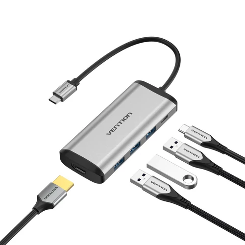 KONVERTER USB-C -> HDMI/3*USB3.0/PD, Vention