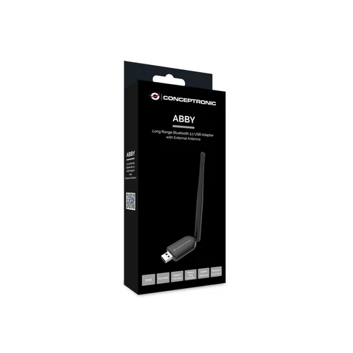 Conceptronic Bluetooth Adapter - ABBY07B (Bluetooth5.1, külső antenna, Távolság: 100m, fekete)