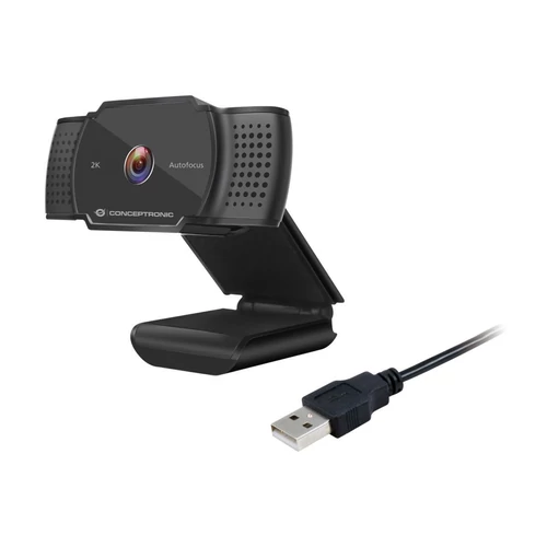 Conceptronic Webkamera - AMDIS02B (2592x1944 képpont, Auto-fókusz, 30 FPS, USB 2.0, univerzális csipesz, mikrofon)