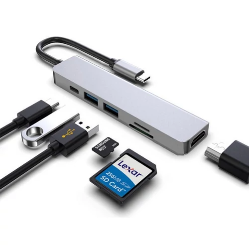 Conceptronic Notebook Dokkoló - DONN11G (Bemenet: USB-C, Kimenet: HDMI+USB-C PD:60W+USB-A 3.0+2.0, ezüst)