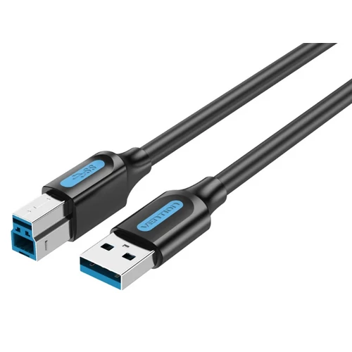 KÁBEL USB-A 3.0/M -> USB-B/M, 1m, (PVC,fekete), Vention