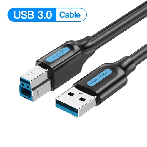 KÁBEL USB-A 3.0 -> B (PVC type, fekete) , 1,5m, Vention