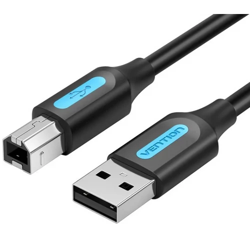 KÁBEL USB-A 2.0/M -> USB-B/M, 1m, (PVC, fekete), Vention