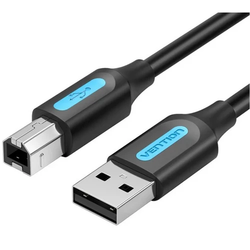 KÁBEL USB-A 2.0/M -> USB-B/M, 1,5m, (PVC, fekete), Vention