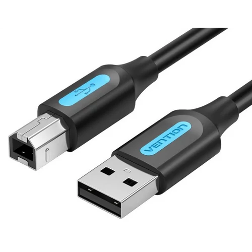 KÁBEL USB-A 2.0/M -> USB-B/M, 2m, (PVC, fekete), Vention