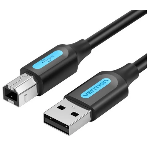 KÁBEL USB-A 2.0/M -> USB-B/M, 10m, (PVC, fekete), Vention