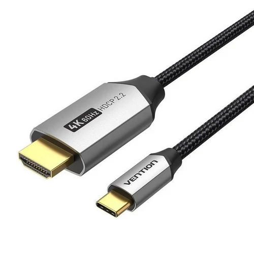 KÁBEL USB-C/M ->HDMI/M (4K, alu), 1,5m, Vention