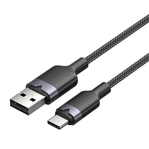 KÁBEL USB-A 2.0/M -> USB-C/M, 1m,(fekete,3A), Vention