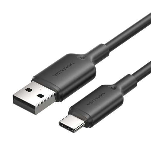 KÁBEL USB-A 2.0/M -> USB-C/M, 1m,(fekete), Vention