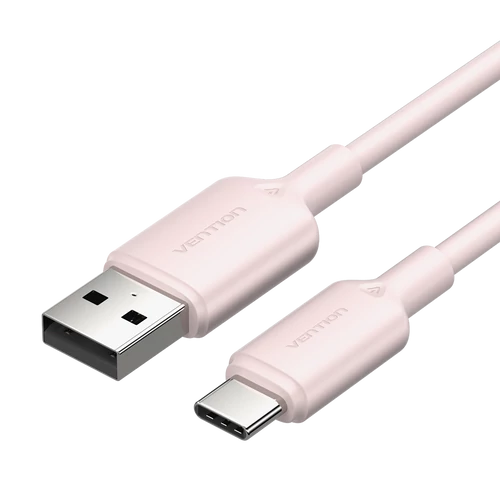 KÁBEL USB-A 2.0/M -> USB-C/M, 2m,(pink), Vention