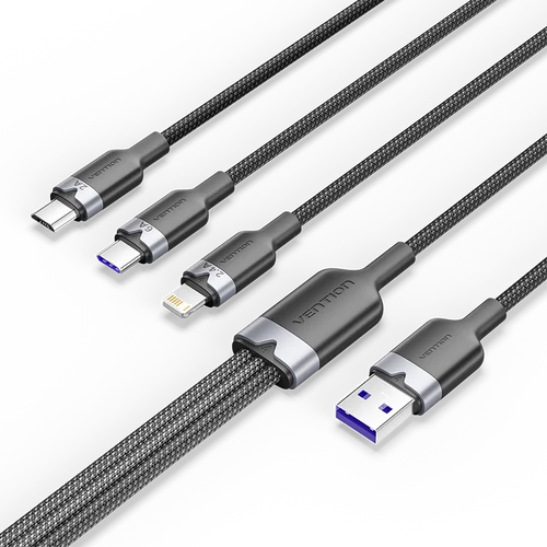 KÁBEL USB-A 2.0/M -> USB-C/Light/M.B, 1,5m,(Bk,6A), Vention