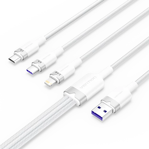 KÁBEL USB-A 2.0/M -> USB-C/Light/M.B, 1,5m,(Wh,6A), Vention
