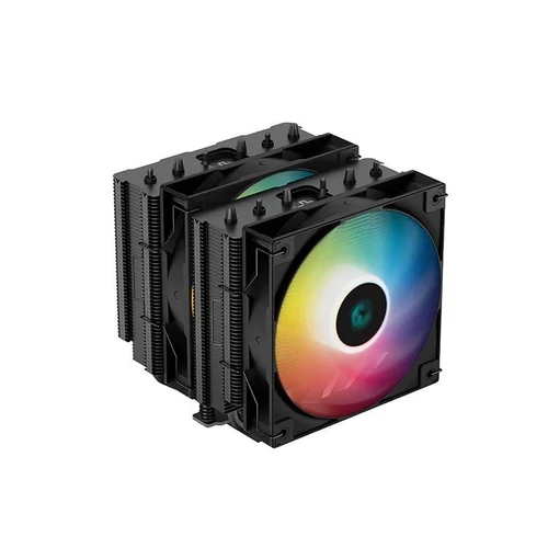 DeepCool CPU Cooler - AG620 BK ARGB (29,4 dB; max, 115,32 m3/h; 4pin csatlakozó, 6 db heatpipe, 12cm, PWM, LED)