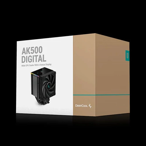 DeepCool CPU Cooler - AK500 Digital (28dB; max, 117,21 m3/h; 4pin csatlakozó, 5 db heatpipe, 12cm, PWM, fekete)