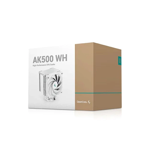 DeepCool CPU Cooler - AK500 WH (31,5 dB; max, 88,75 m3/h; 4pin csatlakozó, 5 db heatpipe, 12cm, PWM)
