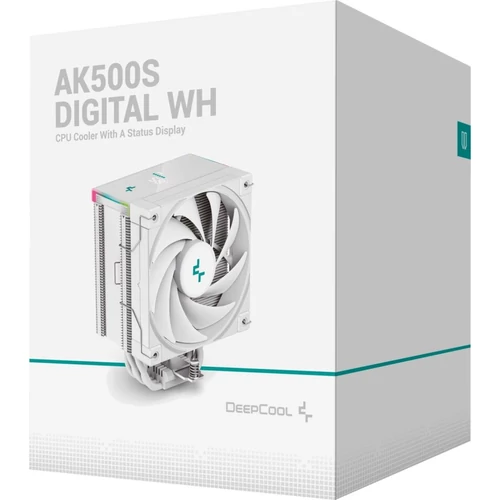 DeepCool CPU Cooler - AK500S Digital WH (28 dB; max, 117,21 m3/h; 4pin csatlakozó, 5 db heatpipe, 12cm, PWM, fehér)