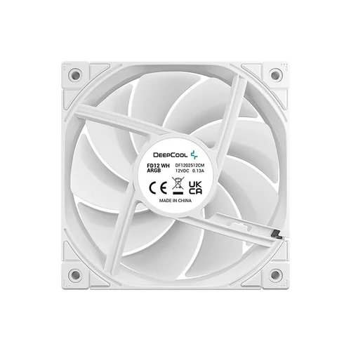 DeepCool Cooler 12cm - FD12 ARGB WH( (3in1) (27,6dB; max. 109,07 m3/h; 3pin csat; hydro bearing, ház hűtésre, PWM, fehé)