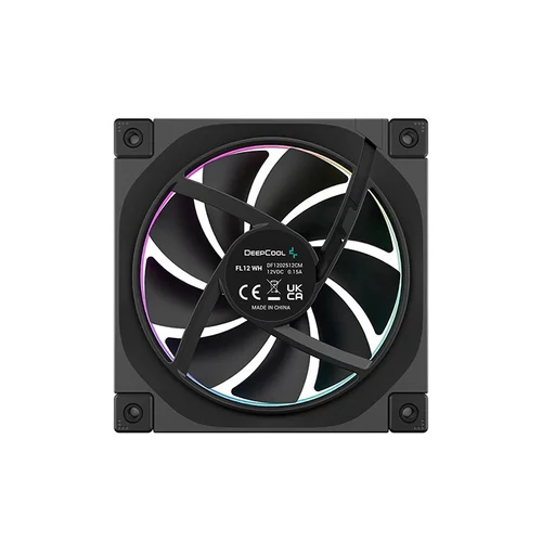 DeepCool Cooler 12cm - FL12 (32dB; max.93,44 m3/h; 12cm, 3pin csatlakozó; hydro bearing, ház hűtésre, RGB, PWM)