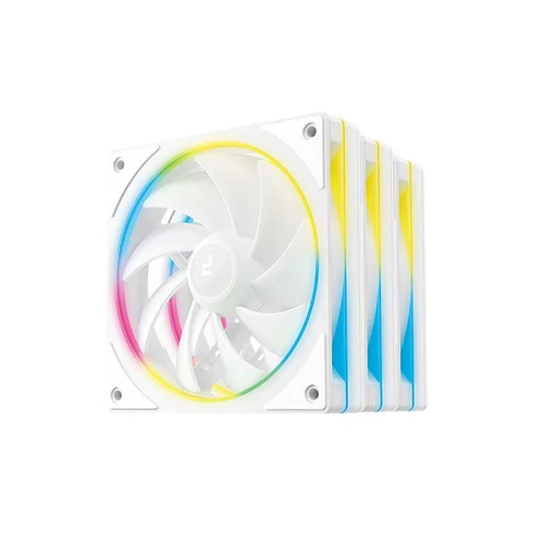 DeepCool Cooler 12cm - FL12 SE WH (3in1) (28.67dB; max.86,20 m3/h; 3x12cm, 3pin; hydro bearing, ház hűtésre, RGB, PWM)